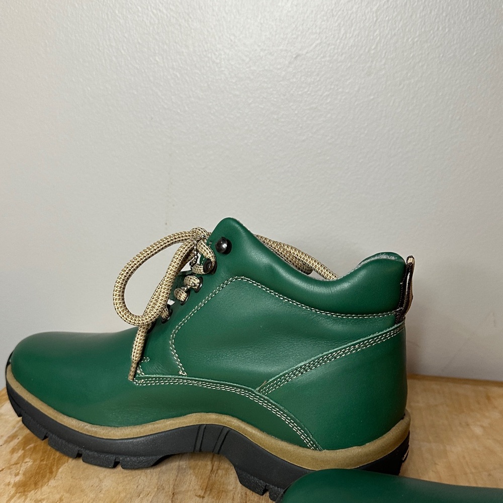 Pepe Jeans London Forest Green Leather Ankle Boots size 8.5 - Picture 7 of 10